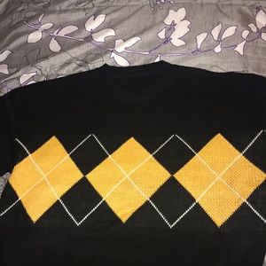 Black/Yellow Argyle Sweater